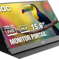 AOC 16" Portable Monitor FHD 60Hz USB-C IPS Ultra Slim Smart Cover 16T20