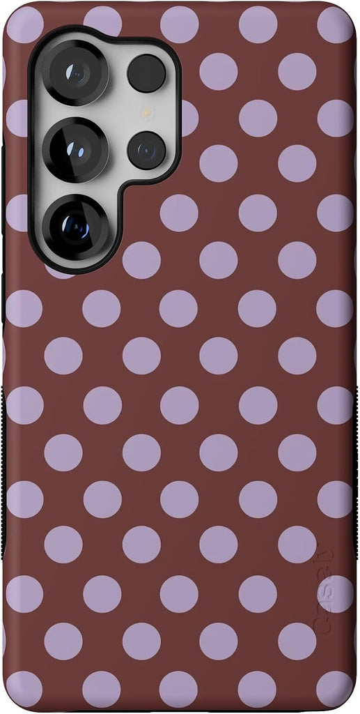 Casely Galaxy S25 Ultra Case | Spotted in SoHo | Burgundy Polka Dot | Bold Protective Design | Compatible with MagSafe