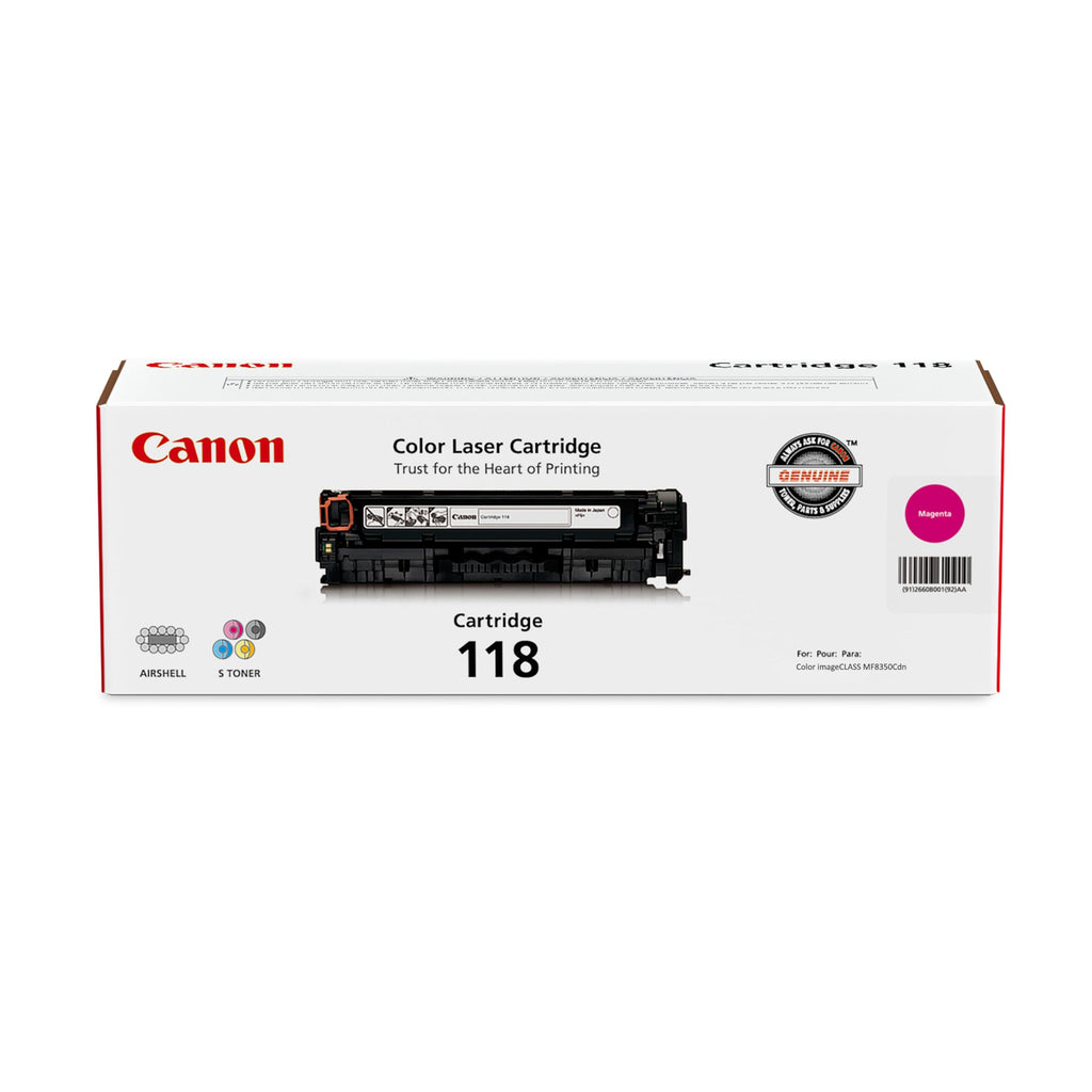 Canon Genuine Toner, Cartridge 118 Magenta (2660B001), 1 Pack, for Canon Color imageCLASS MF8350Cdn, MF8380Cdw, MF8580Cd