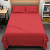 Full XL Sheets - 4 Piece Full XL Sheet Set - Breathable & Cooling - Red