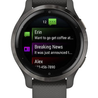 Renewed Garmin Venu 2S, Smaller-Sized GPS Smartwatch with Advanced Health Monitoring and Fitness Features, Slate Bezel with Graphite Case and Silicone Band, (010-02429-00) (Renewed)