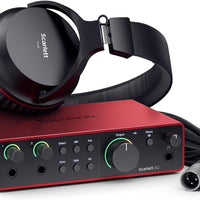 Focusrite Scarlett 2i2 Studio 4th Gen USB Audio Interface Bundle for the Songwriter with Condenser Microphone and Headph