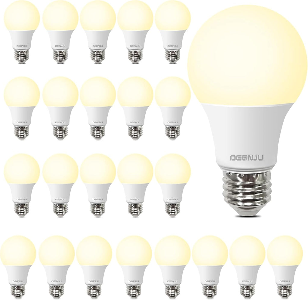 DEGNJU LED Light Bulbs, 60 Watt Equivalent LED Bulbs A19, 2700K Soft White, 800 Lumens, E26 Standard Base, Non-Dimmable,