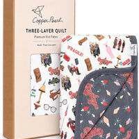 Copper Pearl Disney Pixar Bumper Stickers 3-Layer Stretchy Quilt
