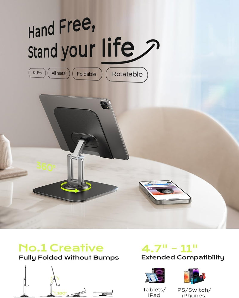 Soporte Ajustable LISEN para iPad y Tablet - Negro