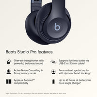 Beats Studio Pro - Marino — Audífonos over-ear premium con ANC, hasta 40h
