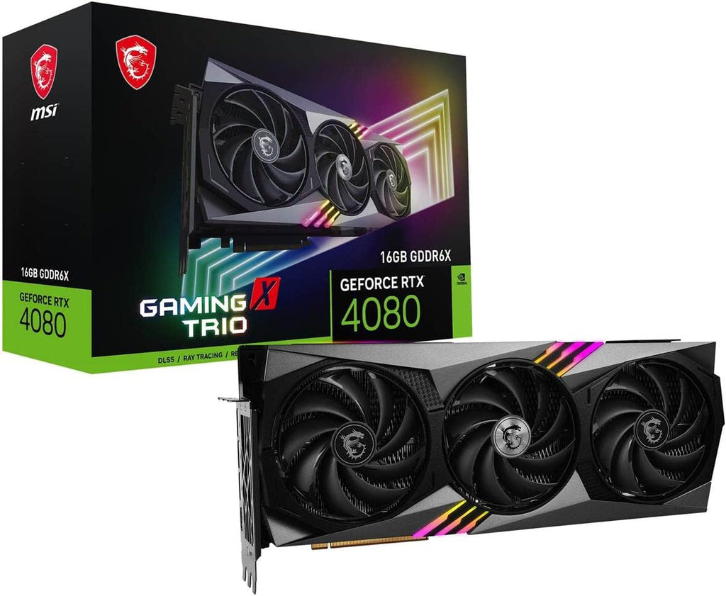 MSI Gaming GeForce RTX 4080 16GB GDRR6X 384-Bit HDMI/DP Nvlink Tri-Frozr 3 Ada Lovelace Architecture Graphics Card (RTX 4080 16GB Gaming X Trio)