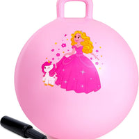 ZOOJOY Princess Hopper Ball, 18In Bouncy Ball with Handle for Kids Ages 3-8