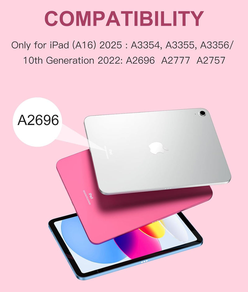 Funda con Teclado Harvopu para iPad 11" (A16) / iPad 10.ª Gen - Rosa