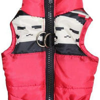 MaruPet Winter Warm Dog Vest - Waterproof & Windproof Jacket for Small & Medium Dogs - Red/White XS