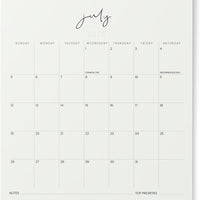 Karto Wall Calendar 2026-2027 8.5x11 in - Cursive Beige