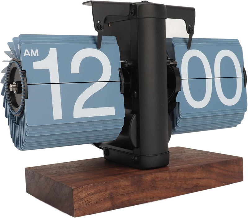 Retro Digital Flip Down Clock, Battery Powered Internal Gear Operated Clock, Classic Mechanical