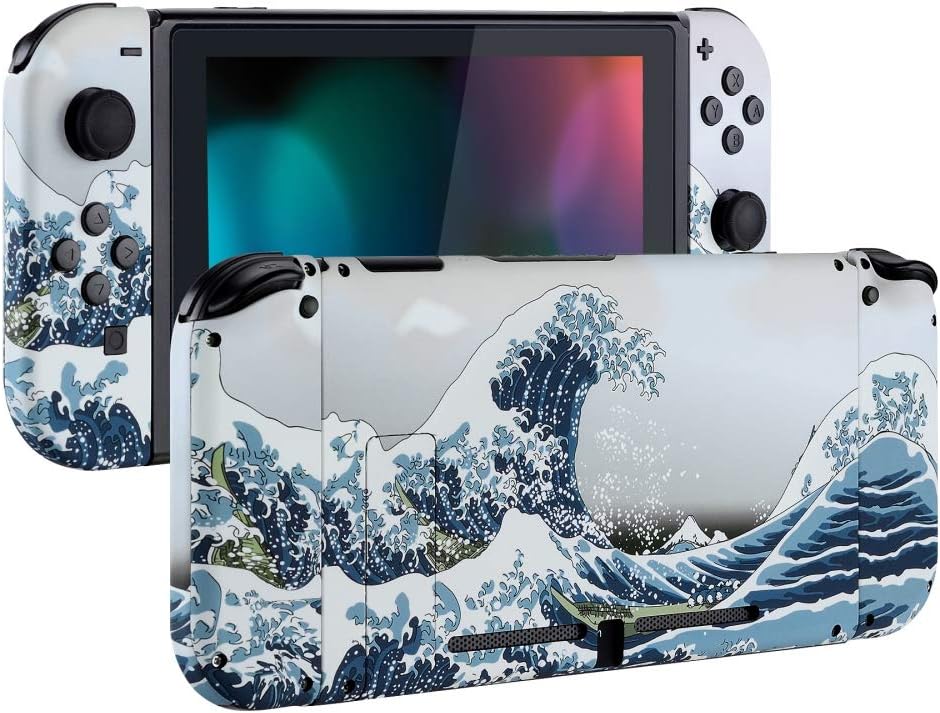 eXtremeRate DIY Replacement Shell Buttons for Nintendo Switch, Soft Touch Back Plate for Switch Console, Custom Housing