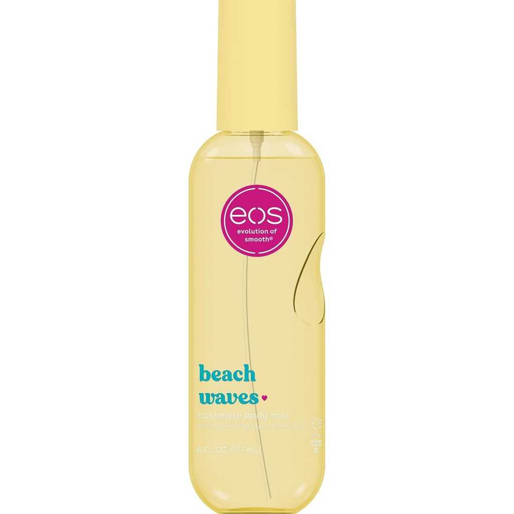eos Cashmere Body Mist, Beach Waves, Coconut & Ocean Breeze, Hair & Body Mist for Women, Body Spray, Moisturizing, Hyalu