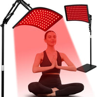 Terapia de luz roja para cara y cuerpo, lámpara de terapia de luz roja infrarroja con soporte LED de 660 nm de luz roja terapéutica y dispositivo de luz infrarroja de 850 nm para el cuerpo