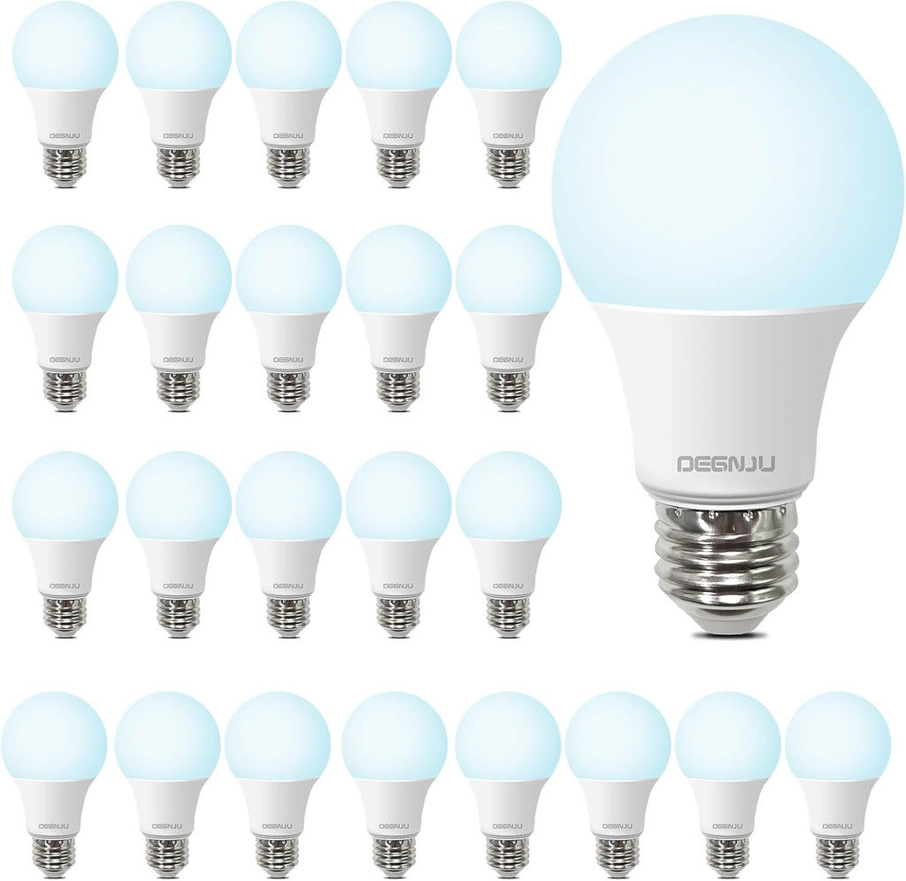 DEGNJU LED Light Bulbs 60W Equivalent, A19 Light Bulb Daylight 5000K 800LM 8 Watt, Non-Dimmable Standard Light Bulbs E26