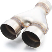 Exhaust Y Pipe 3" Inlet, A-KARCK 3" Outlet Y Pipe Create Dual Exhausts Withstands High Temperatures