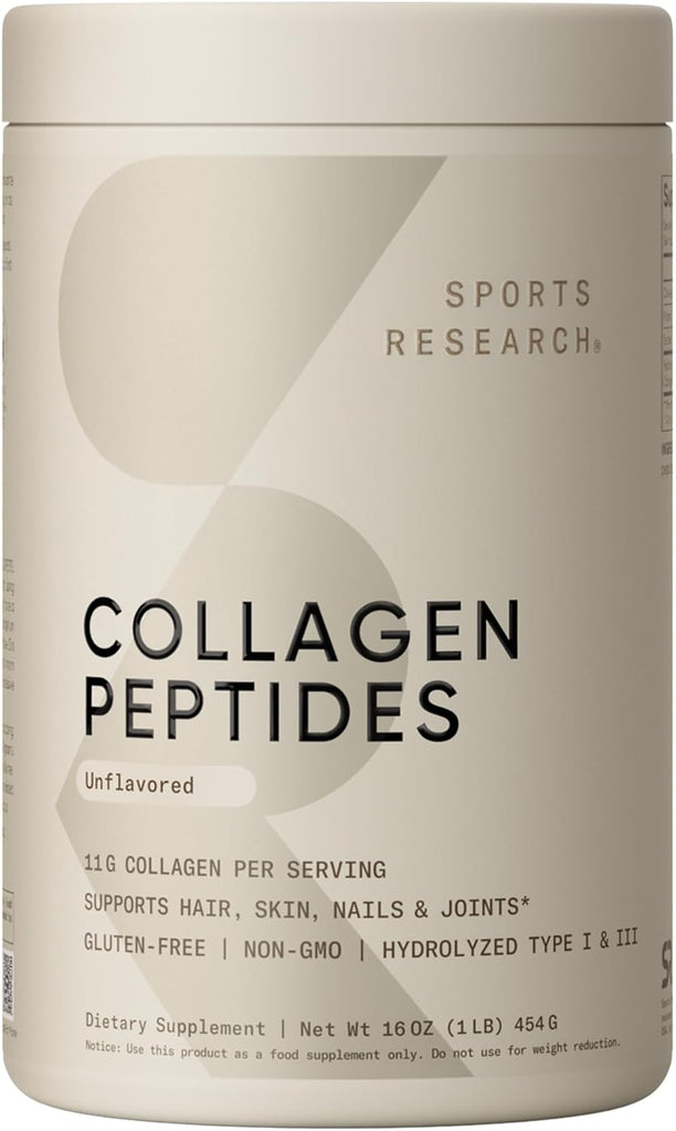 Sports Research® Collagen Peptides Protein Powder 16oz (Unflavored)