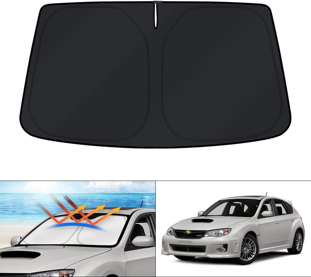 KUST Windshield Sun Shade for 2008-2013 2014 2015 Subaru Impreza WRX/WRX STI Custom Fit Sunshade Accessories Foldable Su