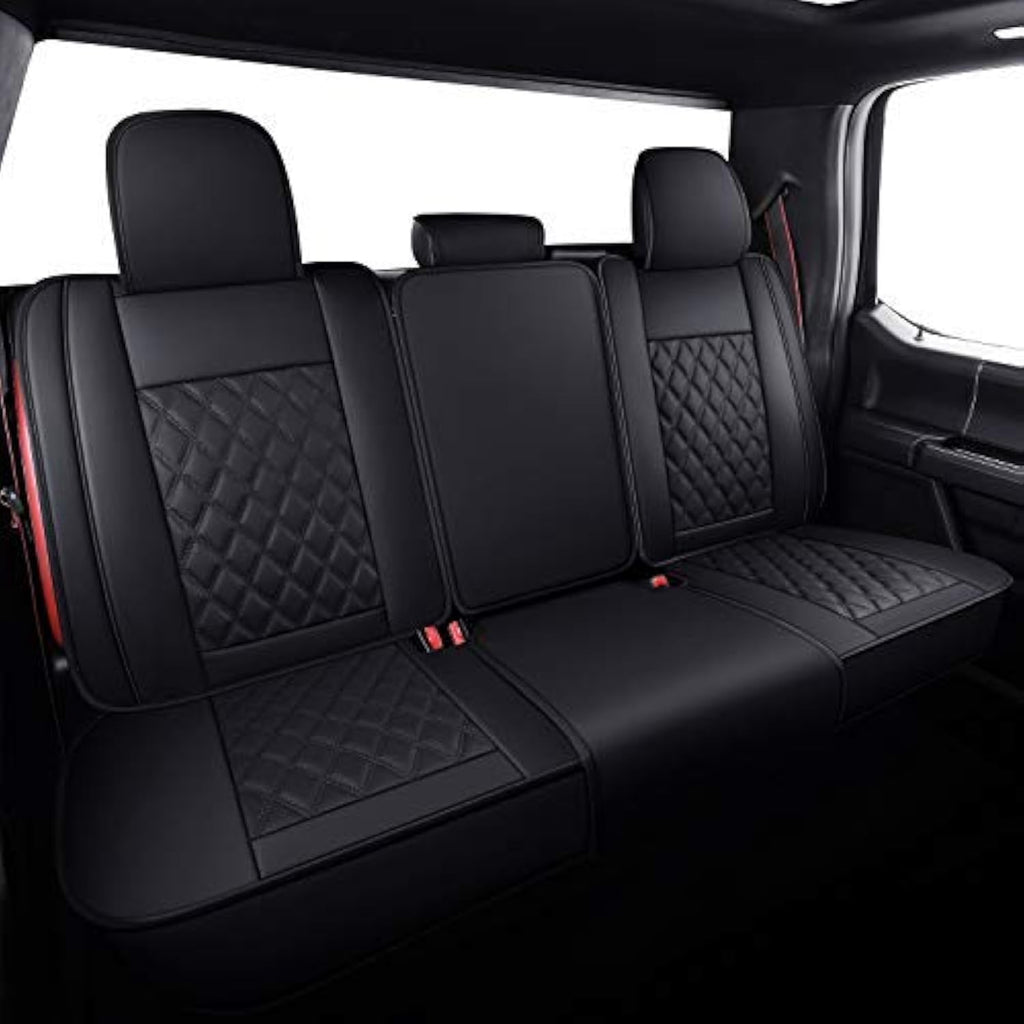 Aierxuan Rear Car Seat Covers for Ford F150 F250 F350 F450 Crew Cab (Black)