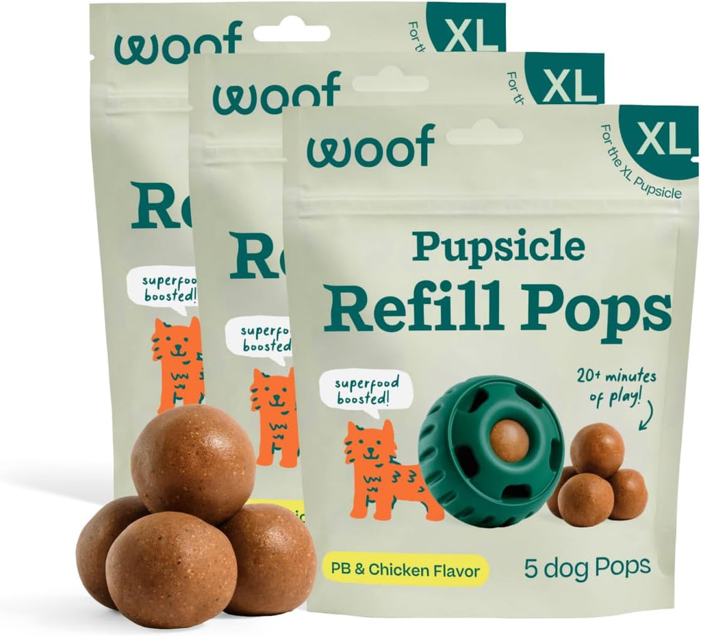 WOOF Pupsicle Chicken Refill Pops Dog Treats, XL, 5 Count, 3 Pack