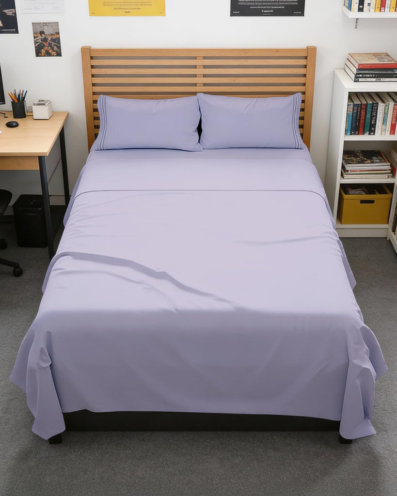Full XL Sheets - 4 Piece Full XL Sheet Set - Breathable - Light Lavender