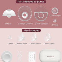 Momcozy M5 Extractor de Leche Inteligente Manos Libres - Pack de 2 (Gris)