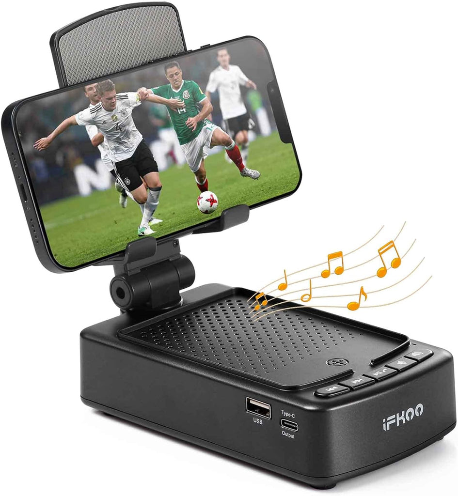 Gifts for Men Women, Phone Stand with Bluetooth Speaker BT5.3, Gifts for Him Dad Who have everything, Phone Holder with