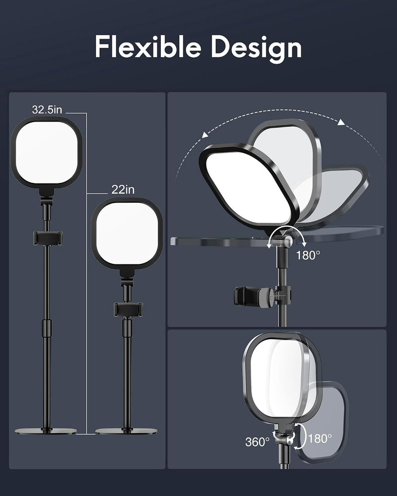 LitONES Zoom Lighting for Computer, Adjustable Desk Ring Light for Video Calls