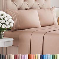 King Size 4 Piece Sheet Set - Comfy Breathable & Cooling Sheets - Mauve
