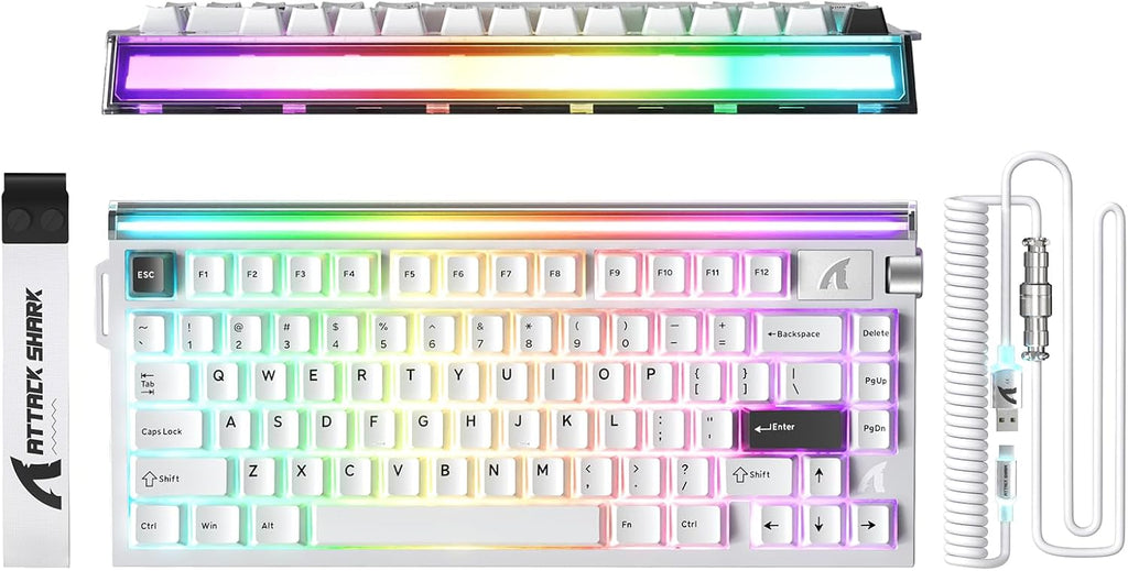 ATTACK SHARK R85 HE 75% Magnetic Wired Gaming Keyboard,8KHz Polling Rate Rapid Trigger,0.005mm RT Precision,256K Scan Ra