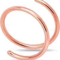 Body Candy 14k Solid Gold Double Hoop Nose Ring for Single Piercing - Handmade in USA by Master Jeweler - Hypoallergenic