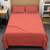 Full XL Sheets - 4 Piece Full XL Sheet Set - Breathable & Cooling - Coral