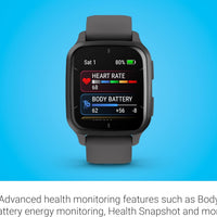 Garmin Venu® Sq 2 GPS Smartwatch - AMOLED Display, All-Day Health Monitoring, Long Battery Life, Activity & Heart Rate Tracker, Slate and Shadow Gray