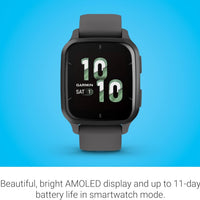 Garmin Venu® Sq 2 GPS Smartwatch - AMOLED Display, All-Day Health Monitoring, Long Battery Life, Activity & Heart Rate Tracker, Slate and Shadow Gray
