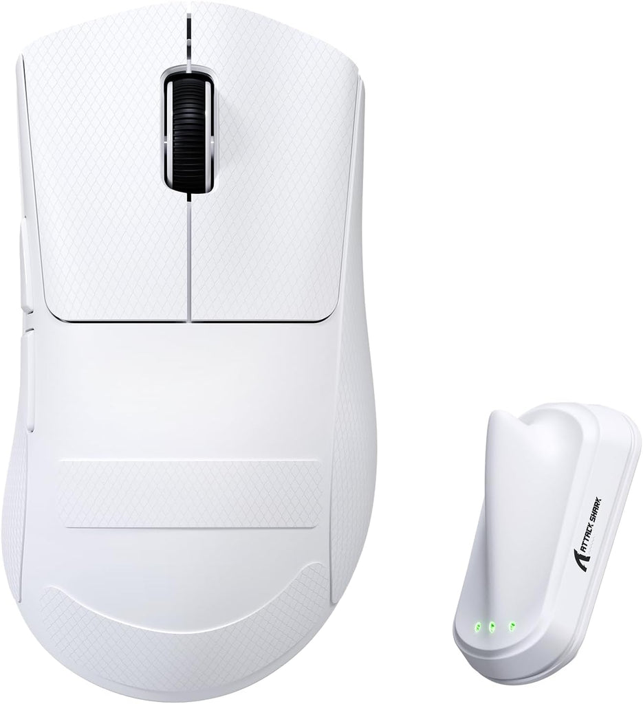 ATTACK SHARK V8 8K Wireless Gaming Mouse Whit 42000 DPI-PAW3950 MAX Sensor-59g Lightweight-Nordic54L15 MCU-400h Battery