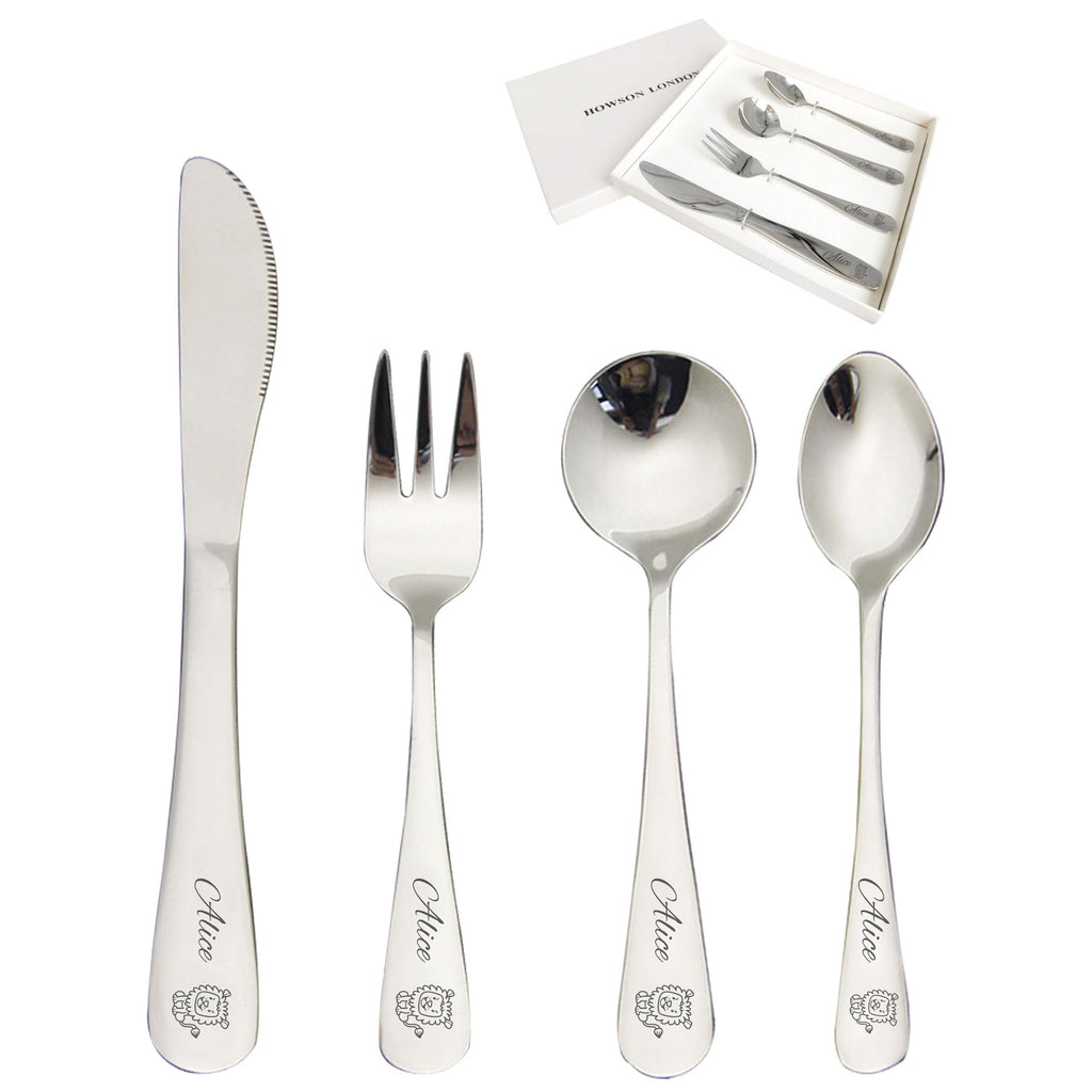 Personalized Toddler Silverware kids Cutlery Set Engraved Stainless Steel Kids Utensils Dinner Forks Knives Spoons with