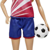 Barbie Careers Fashion Doll & Accessory, Soccer Player with Blonde Ponytail, #9 Uniform, Tall Socks, Cleats & Ball