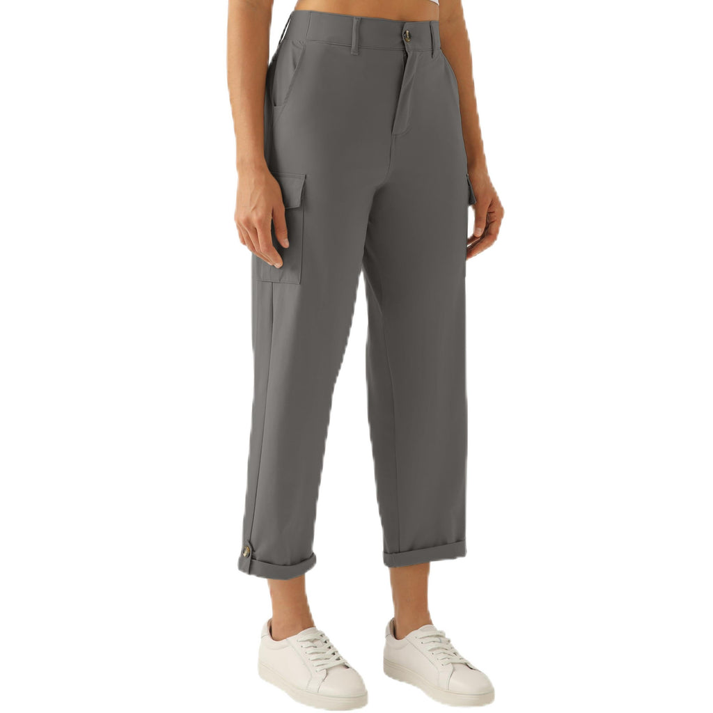 Women's Lightweight Cargo Capri Hiking Pants(Charcoal Grey,XXXL)