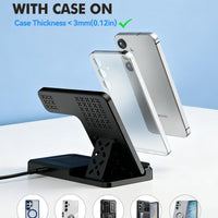 SMILE STATION store Wireless Charger for Samsung, 3-in-1 Foldable Charging Station