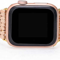 Boho Jasper Handmade Watch Band: Bohemian Natural Energy Stone Smartwatch Bands Compatible with Apple Watch 38mm/40mm/41