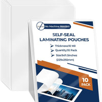 10 Pack 10 Mil 9"x12" Self Sealing Laminating Pouches Self Adhesive Lamination Pouches Clear Laminate Sheets for Office
