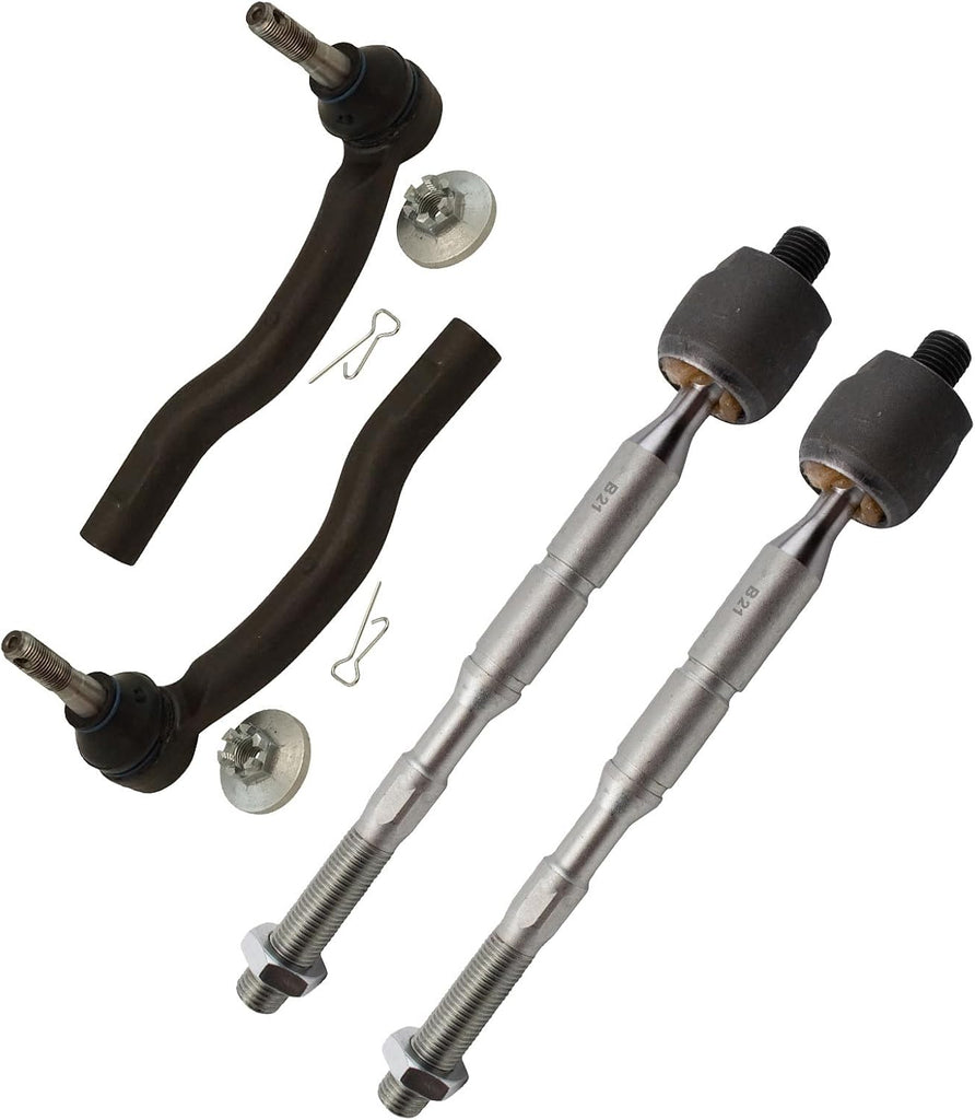 TRQ Front Inner & Outer Tie Rod Set 4 Piece