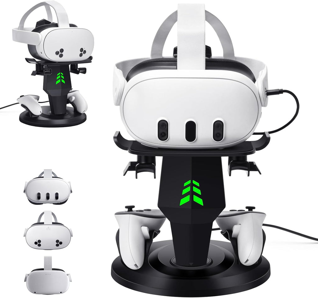 VR Charging Dock for Meta Quest 3, Quest 3S, Quest 2, VR Accessories