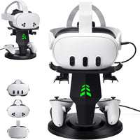 VR Charging Dock for Meta Quest 3, Quest 3S, Quest 2, VR Accessories