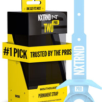 Nxtrnd Two Pro Football Mouth Guard, Permanent Strap, Fits Adult & Youth (Columbia Blue)