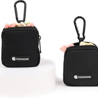 Dog Treat Pouch 2 PCS, Waterproof Small Dog Treat Bag for Leash, Hands Free Dog Walking Bag with Carabiner, Dog Poop Bag