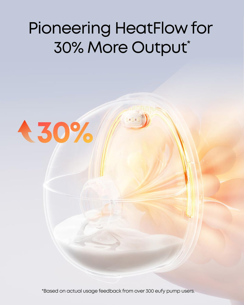 eufy S1 Extractor de Leche Portátil Manos Libres con Calefacción HeatFlow