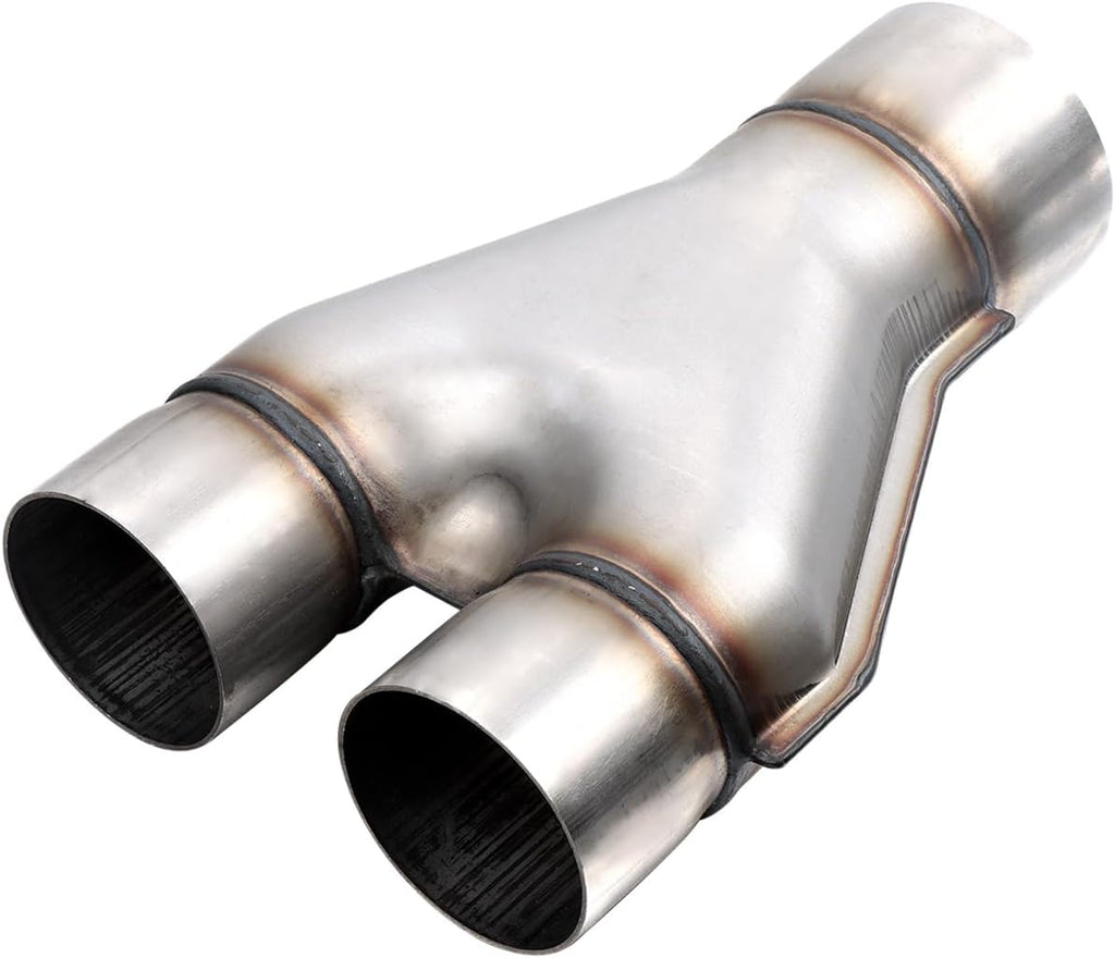 A-KARCK Exhaust Y Pipe 3" Inlet, Stainless Steel 2.5" Outlet 10" Long Y Pipe Withstands High Temperatures