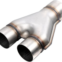 A-KARCK Exhaust Y Pipe 3" Inlet, Stainless Steel 2.5" Outlet 10" Long Y Pipe Withstands High Temperatures